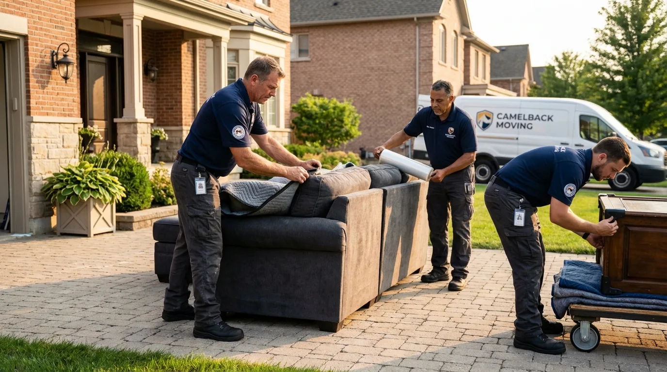 Large estate moving crew wrapping furniture in Ocean Park, WA