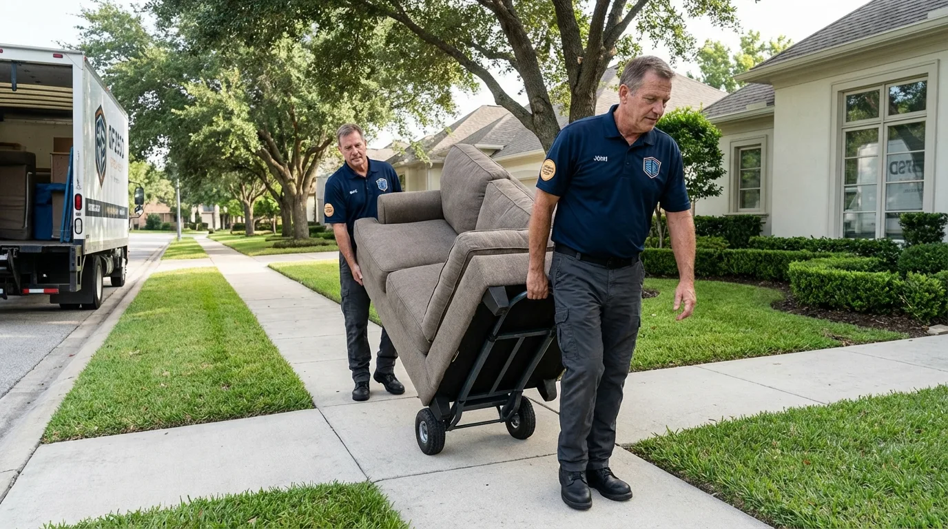Local residential moving crew loading furniture in Ocean Park, WA